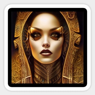 Ancient Egyptian Goddess in Gold Sticker